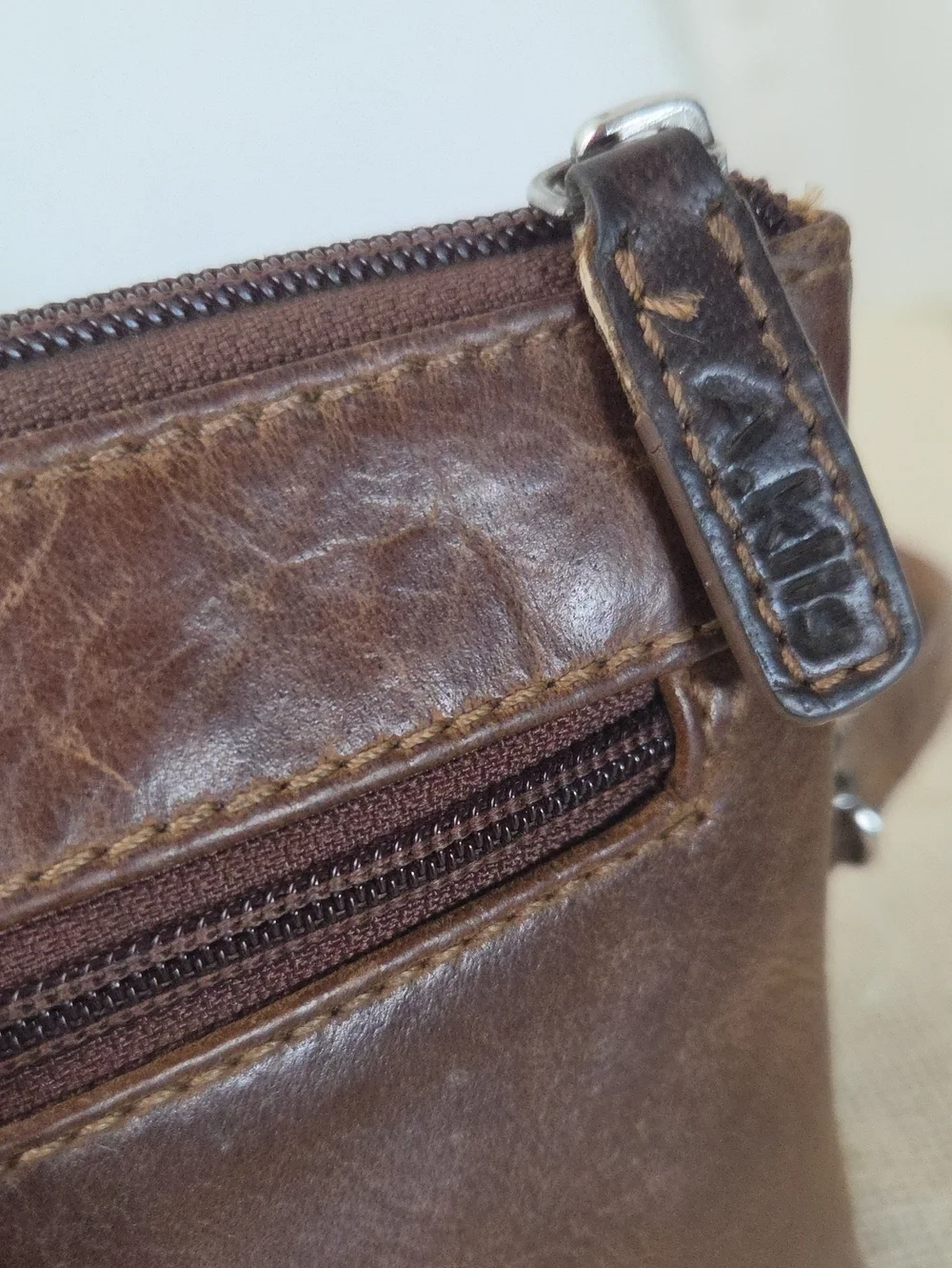 Adrian Klis Bison Leather Handcrafted Artisan Organizer Crossbody Bag